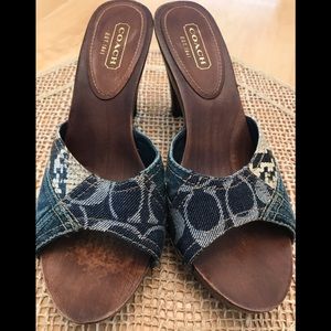 NEW Denim COACH Sz 8.5 M MULES